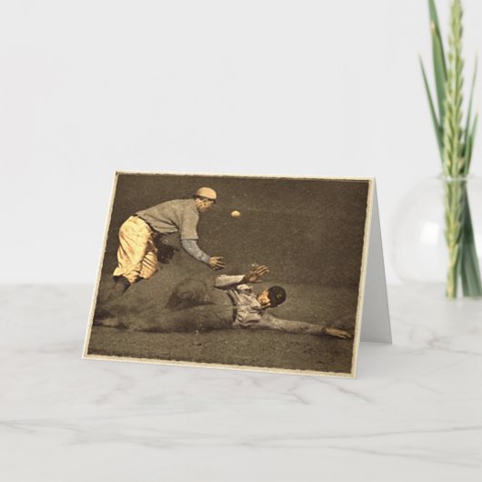 ヴィンテージの野球の挨拶状 カード (正面)