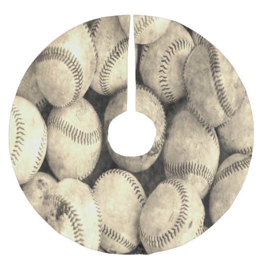 ヴィンテージの野球の木のスカート ブラッシュドポリエステルツリースカート (正面)