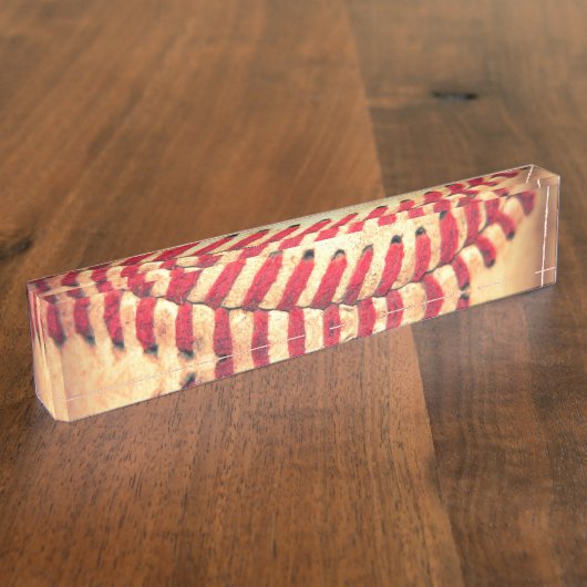 ヴィンテージの野球の球 デスクネームプレート (側面)