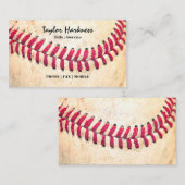 ヴィンテージの野球の赤いステッチは写真の上で閉まります 名刺 (正面/裏面)