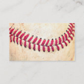 ヴィンテージの野球の赤いステッチは写真の上で閉まります 名刺 (裏面)