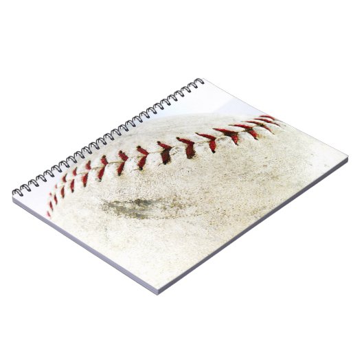 ヴィンテージの野球またはソフトボールのステッチ ノートブック (左側)