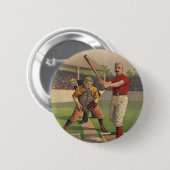 ヴィンテージの野球ポスターボタン 缶バッジ (正面&裏面)