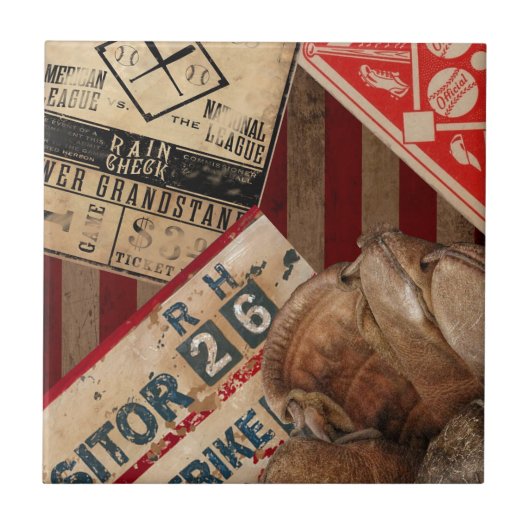 ヴィンテージの野球 タイル (正面)