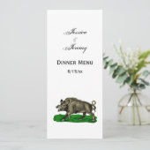 ヴィンテージの野生のイノシシの絵 BW #3C 招待状 (スタンド正面)