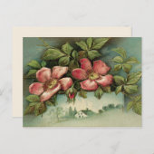 ヴィンテージの野生のバラ ポストカード (正面/裏面)