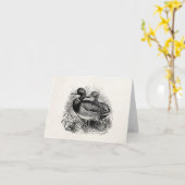 ヴィンテージの野生のマガモはパーソナライズなテンプレートを引込めます カード (黄色い花)