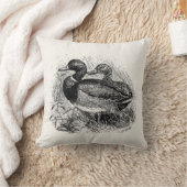 ヴィンテージの野生のマガモはパーソナライズなテンプレートを引込めます クッション (ブランケット)