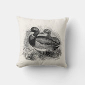 ヴィンテージの野生のマガモはパーソナライズなテンプレートを引込めます クッション (正面)