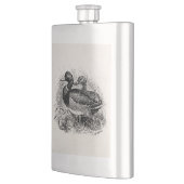 ヴィンテージの野生のマガモはパーソナライズなテンプレートを引込めます フラスク (左)