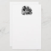 ヴィンテージの野生のマガモはパーソナライズなテンプレートを引込めます 便箋 (正面/裏面)