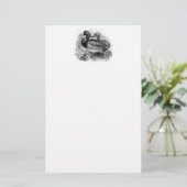 ヴィンテージの野生のマガモはパーソナライズなテンプレートを引込めます 便箋 (スタンド正面)