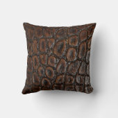 ヴィンテージの野生のワニの茶色のわに革 クッション (裏面)