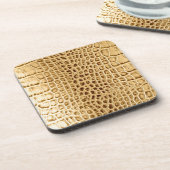 ヴィンテージの野生のワニの茶色のわに革 コースター (左側)