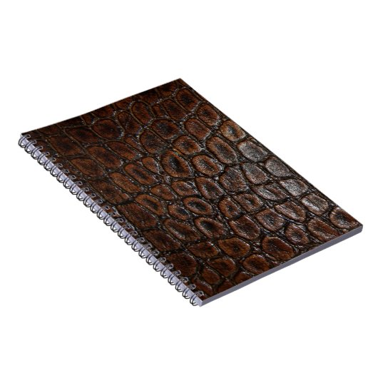 ヴィンテージの野生のワニの茶色のわに革 ノートブック (右側)