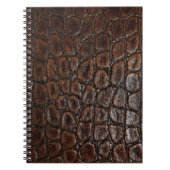 ヴィンテージの野生のワニの茶色のわに革 ノートブック (正面)
