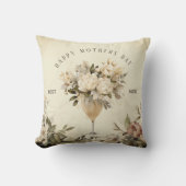 ヴィンテージの野生の花が母の日をパーソナライズ クッション (正面)