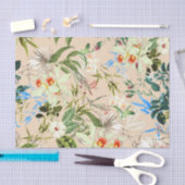 ヴィンテージの野生の花パターン 薄葉紙 (クラフト)