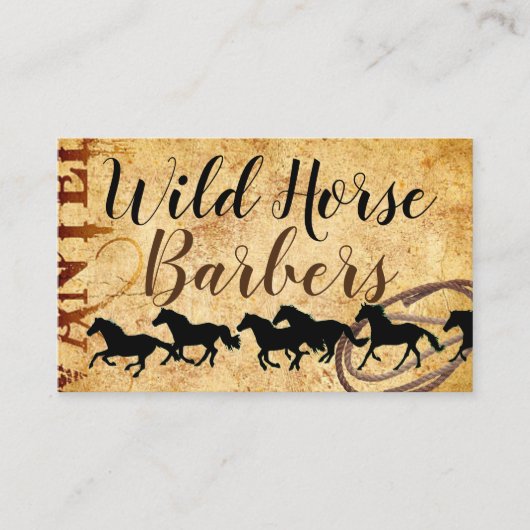 ヴィンテージの野生の西のテンプレートw/Wildの馬 名刺 (正面)