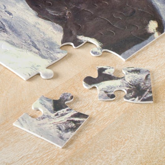 ヴィンテージの野生動物、シカ科のトナカイ(またはカリブー) by CE スワン ジグソーパズル (側面)