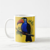 ヴィンテージの野生動物 鳥類、樹木にいる熱帯のカラフルなオウム コーヒーマグカップ (左)