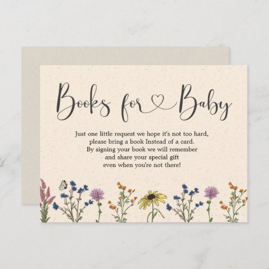 ヴィンテージの野草の赤ちゃんシャワー本ベビー インビテーションポストカード (正面/裏面)