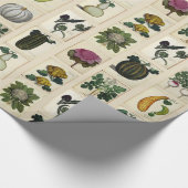 ヴィンテージの野菜植物のプリントの包装紙 ラッピングペーパー (角)