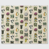 ヴィンテージの野菜植物のプリントの包装紙 ラッピングペーパー (フラット)