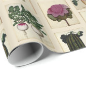 ヴィンテージの野菜植物のプリントの包装紙 ラッピングペーパー (ロールコーナー)