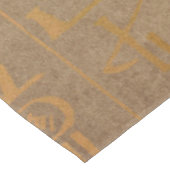 ヴィンテージの金ゴールドのエジプトの象形文字の紙のプリント テーブルクロス (アングル)