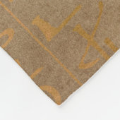 ヴィンテージの金ゴールドのエジプトの象形文字の紙のプリント フリースブランケット (角)