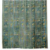 ヴィンテージの金ゴールドのエジプト人の紙のプリント シャワーカーテン (正面)