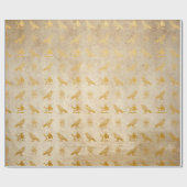 ヴィンテージの金ゴールドのエジプト人の紙のプリント ラッピングペーパー (フラット)