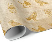 ヴィンテージの金ゴールドのエジプト人の紙のプリント ラッピングペーパー (ロールコーナー)