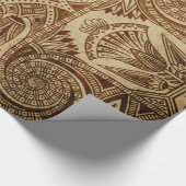 ヴィンテージの金ゴールドのエジプト人の紙のプリント ラッピングペーパー (角)