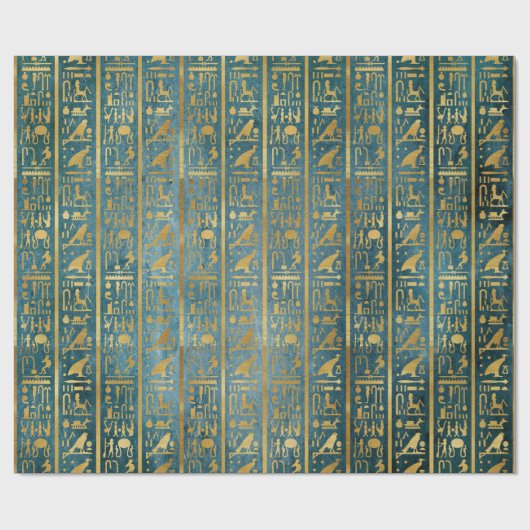 ヴィンテージの金ゴールドのエジプト人の紙のプリント ラッピングペーパー (フラット)