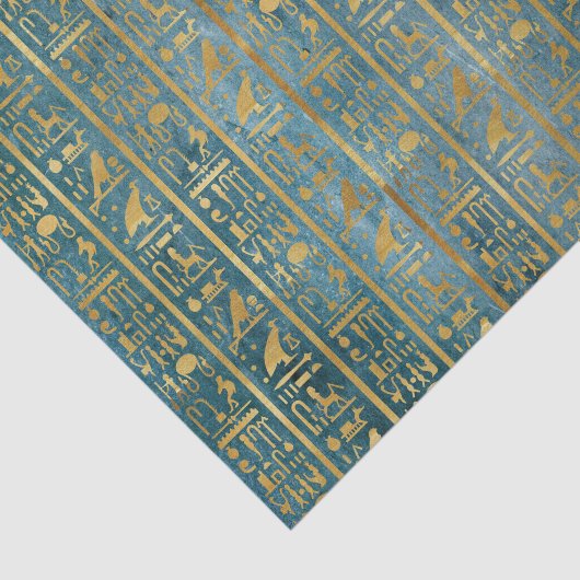 ヴィンテージの金ゴールドのエジプト人の紙のプリント 薄葉紙 (詳細)