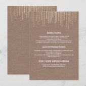 ヴィンテージの金ゴールドのグリッターの魅力的な結婚式の詳細 エンクロージャーカード (正面/裏面)