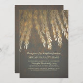 ヴィンテージの金ゴールドのヤナギの木の枝ベビーシャワー 招待状 (正面/裏面)