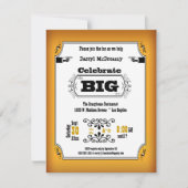 ヴィンテージの金ゴールドのPlaybillの誕生日のパーティの招待状 招待状 (正面)