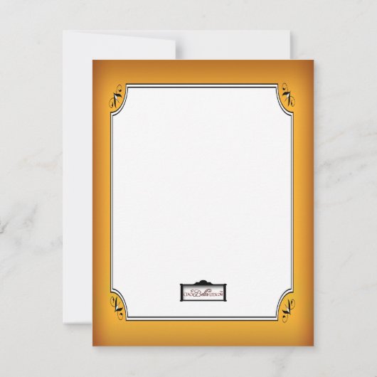 ヴィンテージの金ゴールドのPlaybillの誕生日のパーティの招待状 招待状 (裏面)