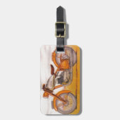 ヴィンテージの金ゴールドのSocovelのオートバイのプリント ラゲッジタグ (正面縦)