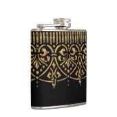 ヴィンテージの金ゴールドをブラックで打ち上げ フラスク (右)