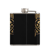 ヴィンテージの金ゴールドをブラックで打ち上げ フラスク (裏面)