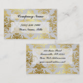 ヴィンテージの金ゴールドホイルのダマスク織 名刺 (正面/裏面)