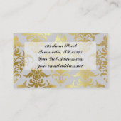 ヴィンテージの金ゴールドホイルのダマスク織 名刺 (裏面)