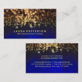 ヴィンテージの金ゴールドホイルの紙吹雪の青 名刺 (正面/裏面)