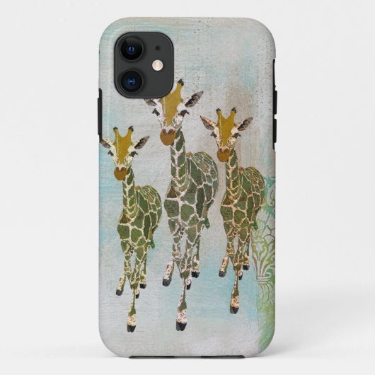ヴィンテージの金ゴールド及びヒスイのキリンのiPhoneの場合 Case-Mate iPhoneケース (裏面)