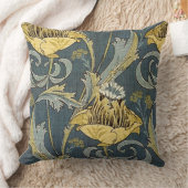 ヴィンテージの金ゴールド及び灰色の花柄 クッション (ブランケット)