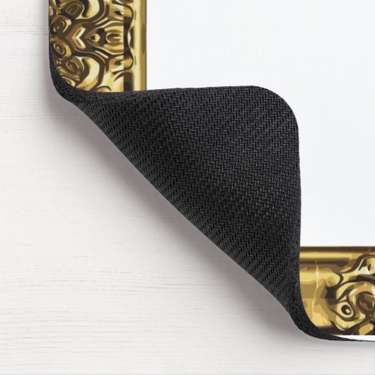 ヴィンテージの金ゴールド旧式なスクロール写真フレーム マウスパッド (コーナー)